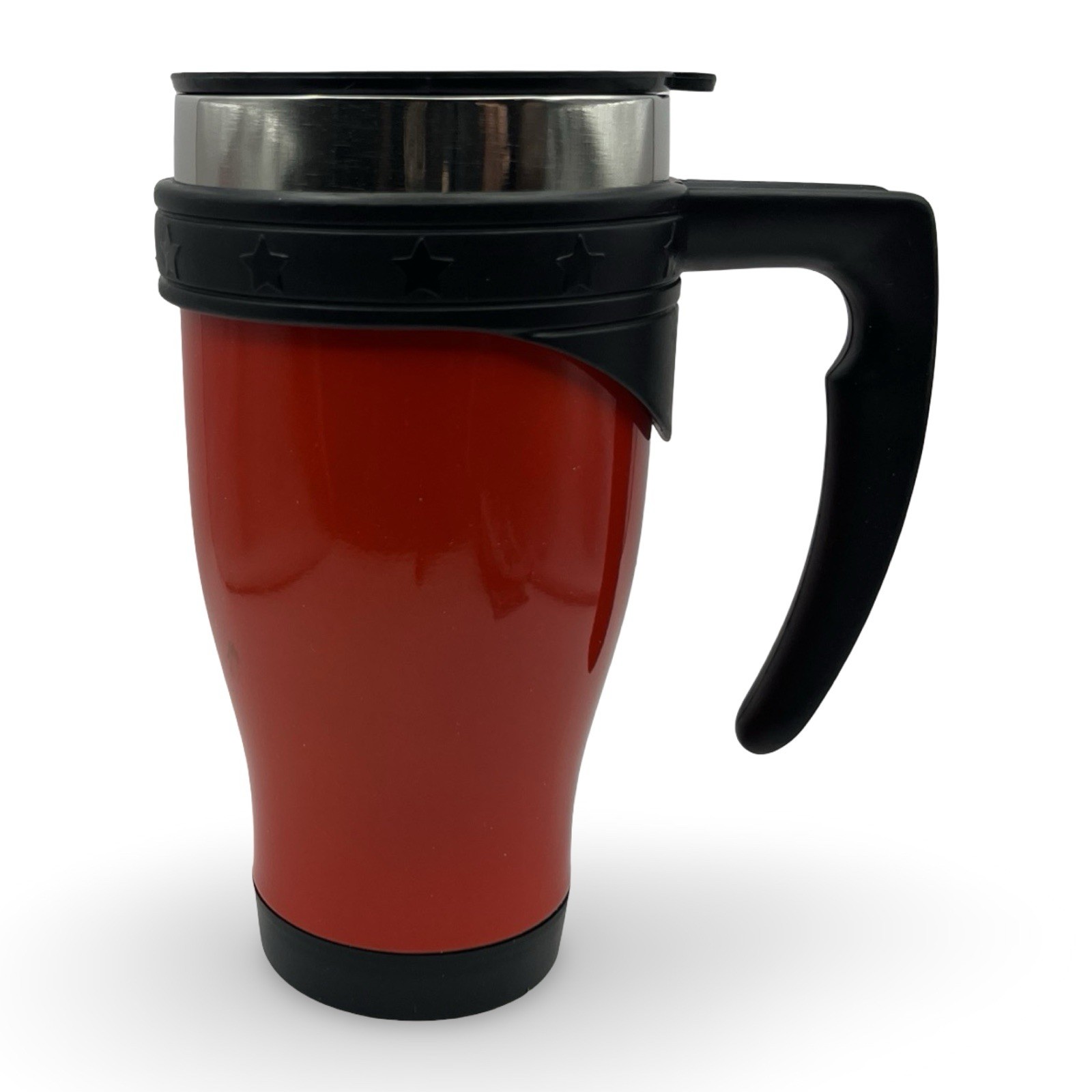 NEW Travel Mug 16 oz Red Insulated Coffee Tumbler with Handle and Lid