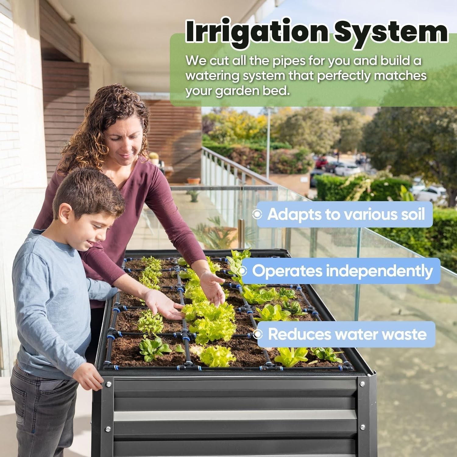 Raised Garden Bed with Irrigation System and Legs 48×24×31.5 in | Galvanized …