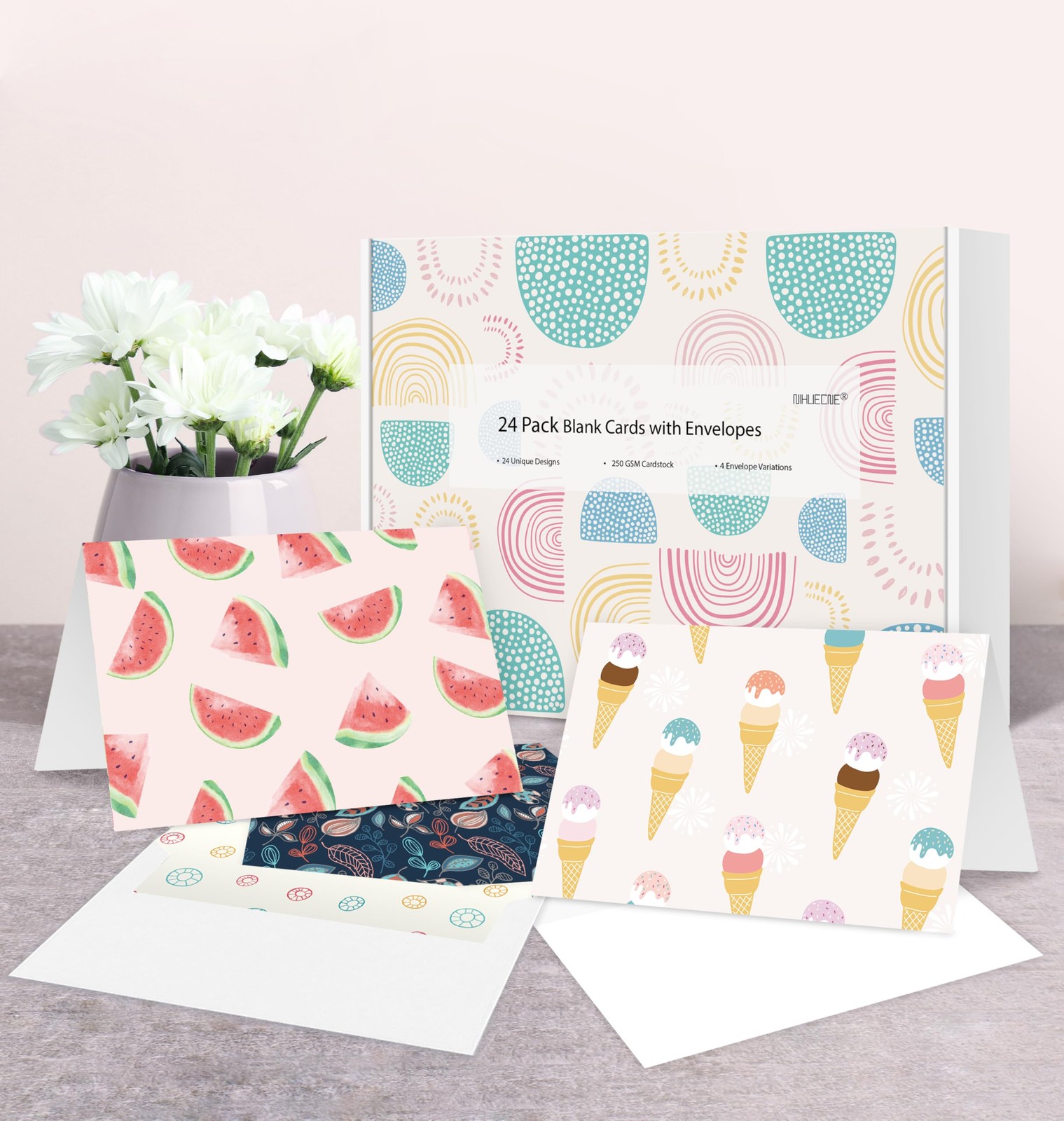 Blank Greeting Cards for All Occasions Boxed set with Envelopes 24 Pack