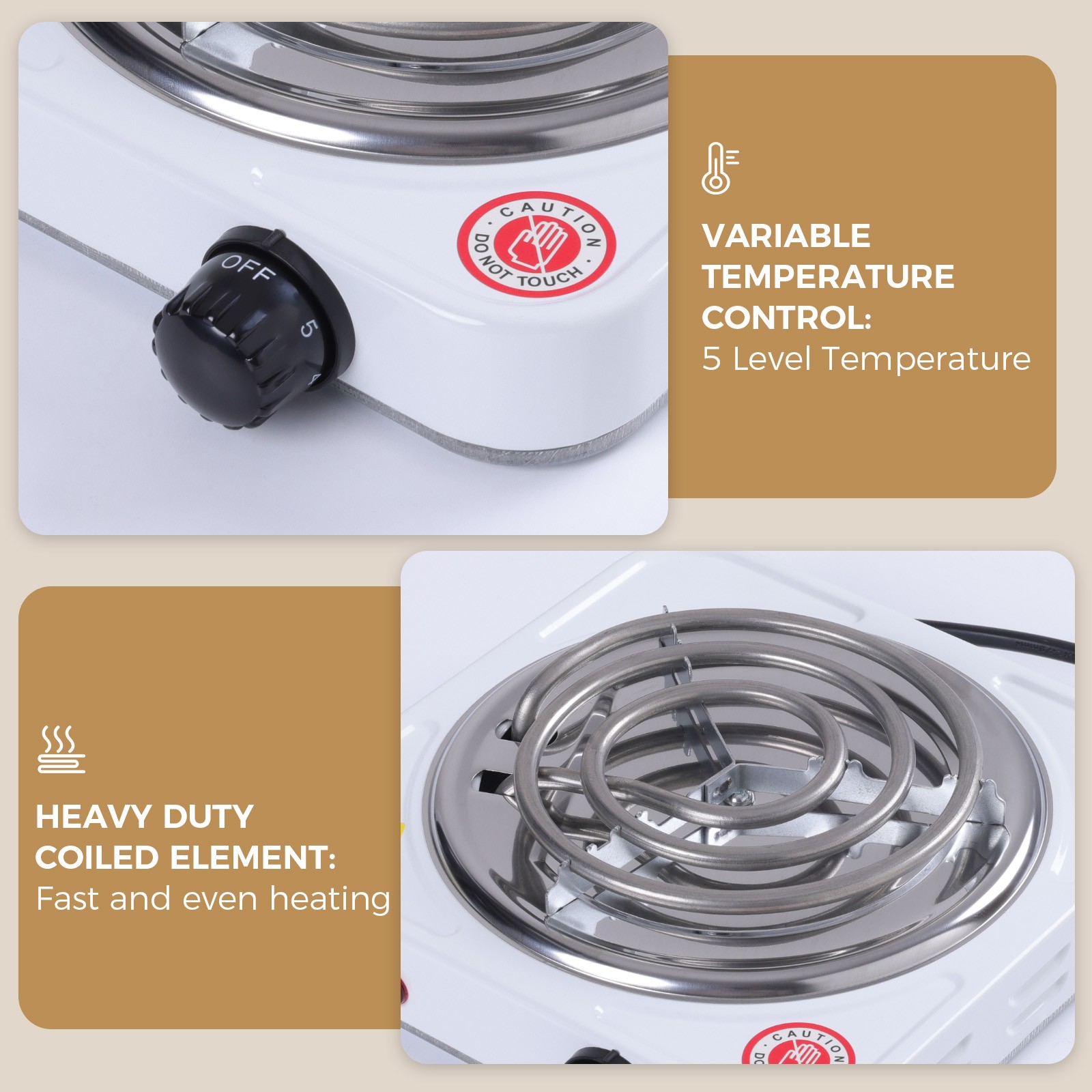 Portable Electric Countertop Single Or Double Burner Stove Hot Plate 1000W/2000W