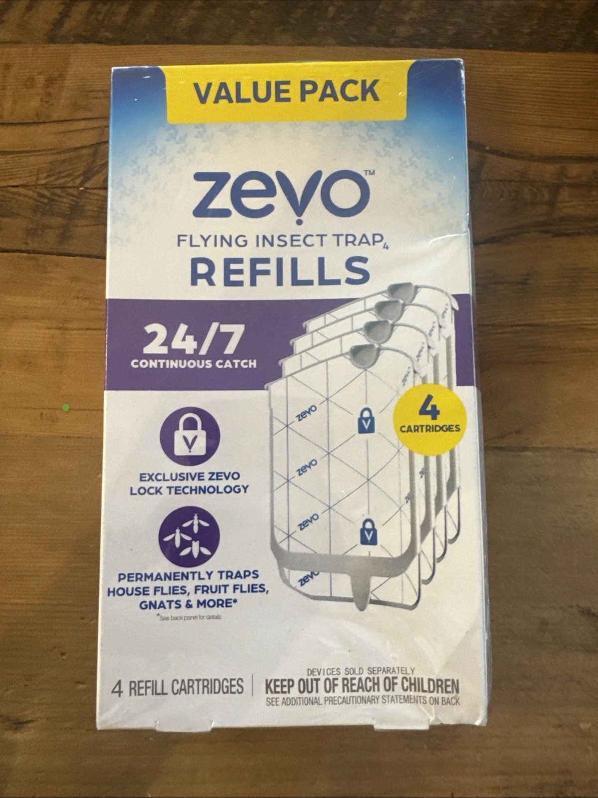 Zevo Flying Insect Trap, Fly Trap Refill Cartridges 4 Cartridges