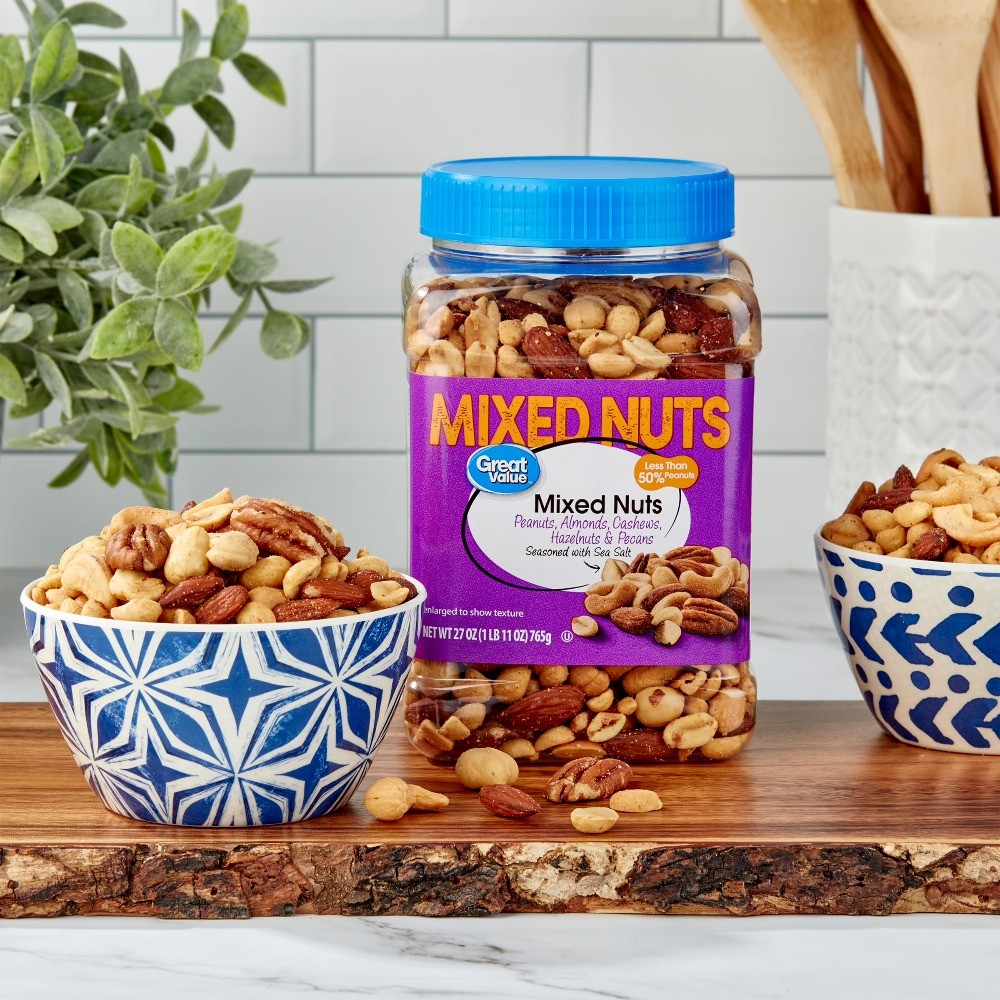 Great Value Mixed Nuts with Peanuts, 27 oz