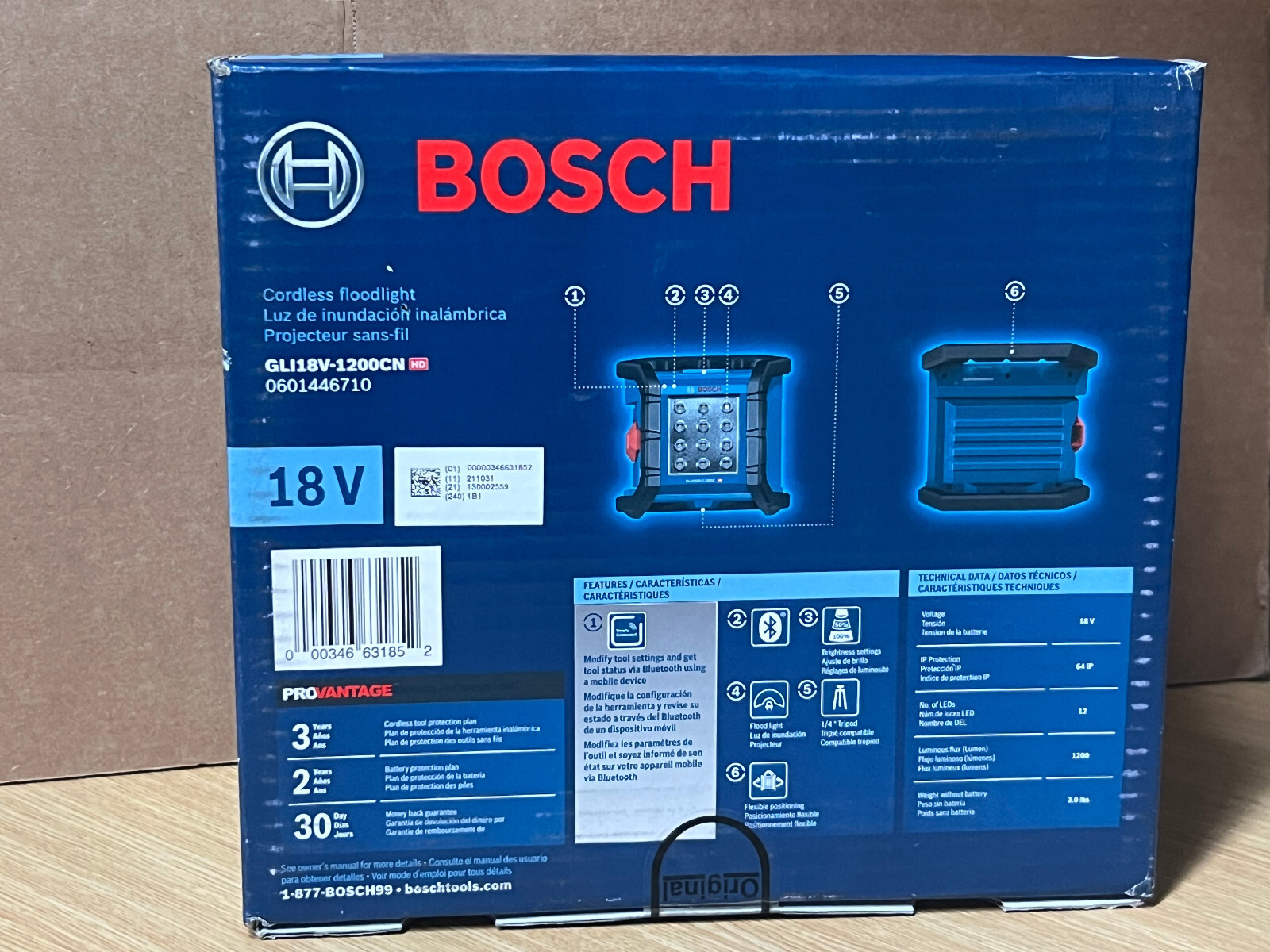 Bosch 18-volt Lithium Ion Cordless 1200-Lumen LED Rechargeable Flashlight