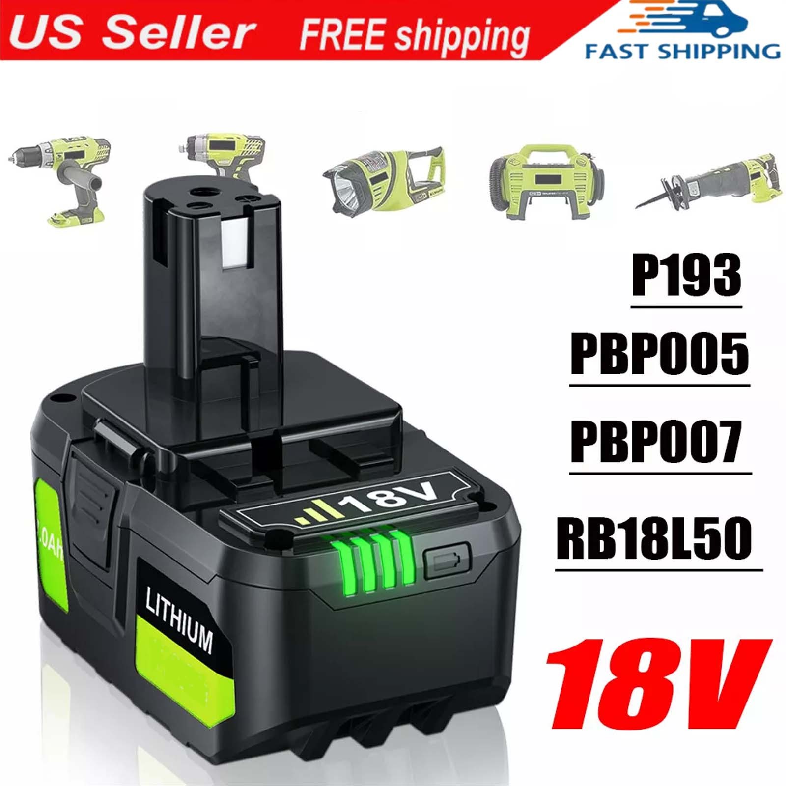 1-2x For Ryobi One Plus 18V 8.0Ah Lithium-Ion P108 PBP005 Battery PBP003 PBP006