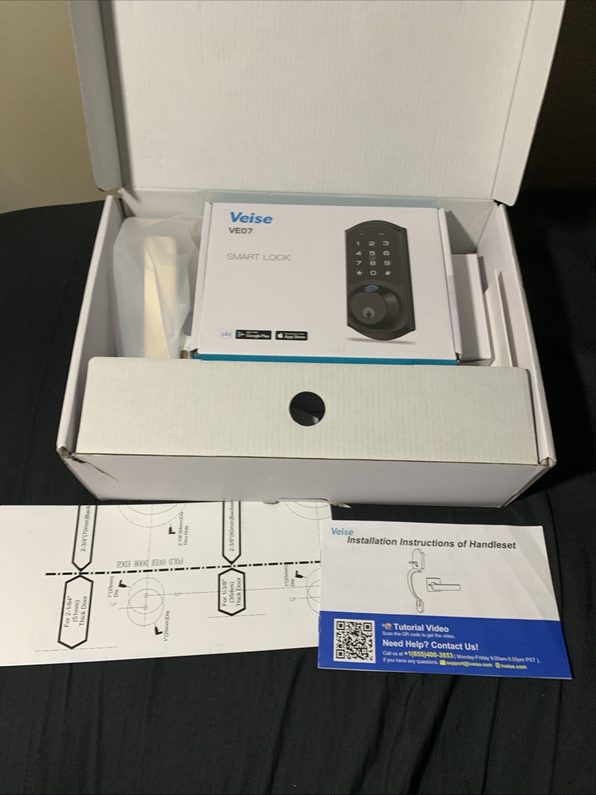 Veise Weatherproof Keyless Smart Lock With Handles Model VE07-H (Unused Set)