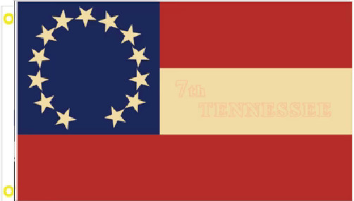 3X5 7TH TENNESEE CS STARS AND BARS FIRST NATIONAL CSA CIVIL WAR FLAG BANNER 100D