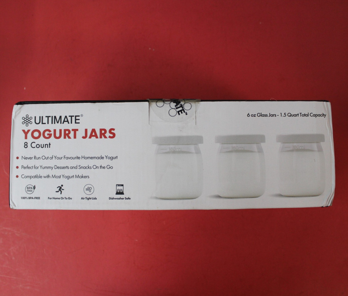 Ultimate Yogurt Jars 8 Count Small Glass Food Storage 6oz Cups With Lids New