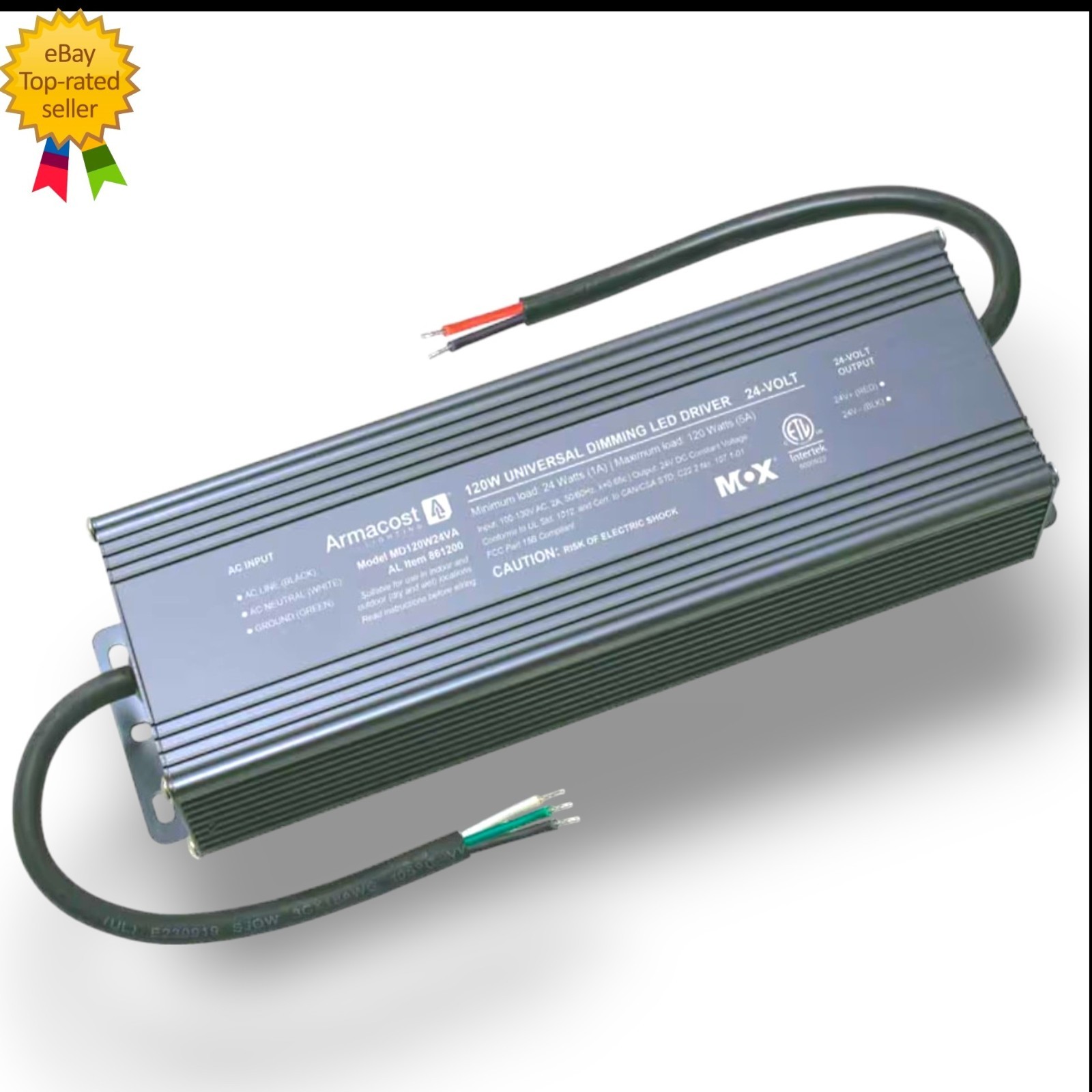 Armacost Lighting 120W Universal Dimmable 24V DC LED Driver TRIAC 861200N – NEW