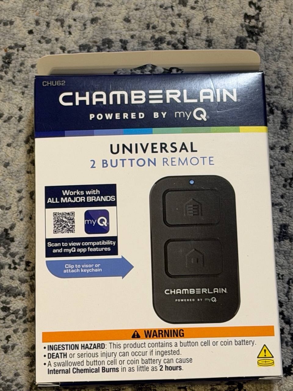 Chamberlain myQ Universal 2-Button Garage Door Opener Remote CHU62 (6580)