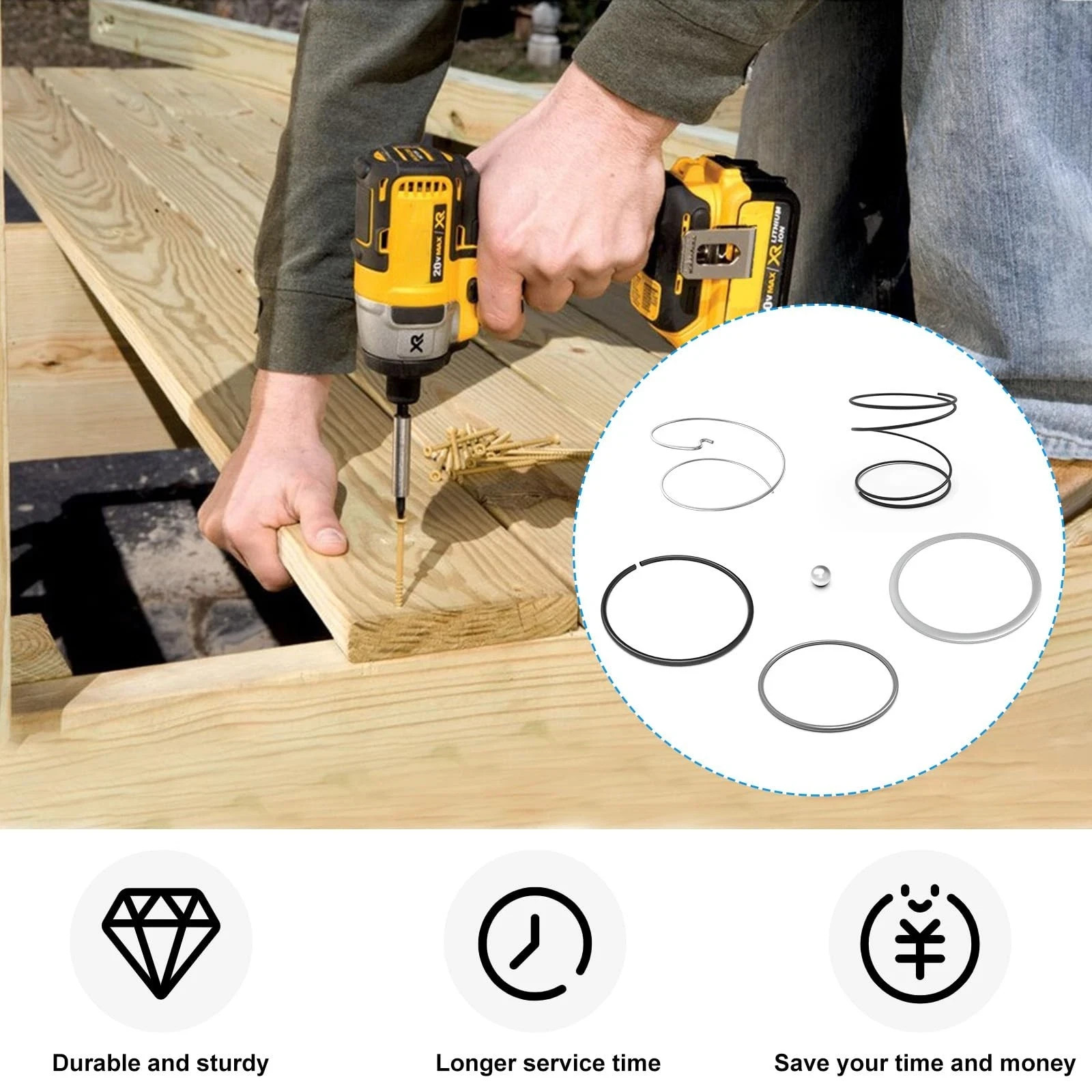 Updated DCF885 Impact Driver Spring Kit for Dewalt 20 V Impact Driver Parts D…