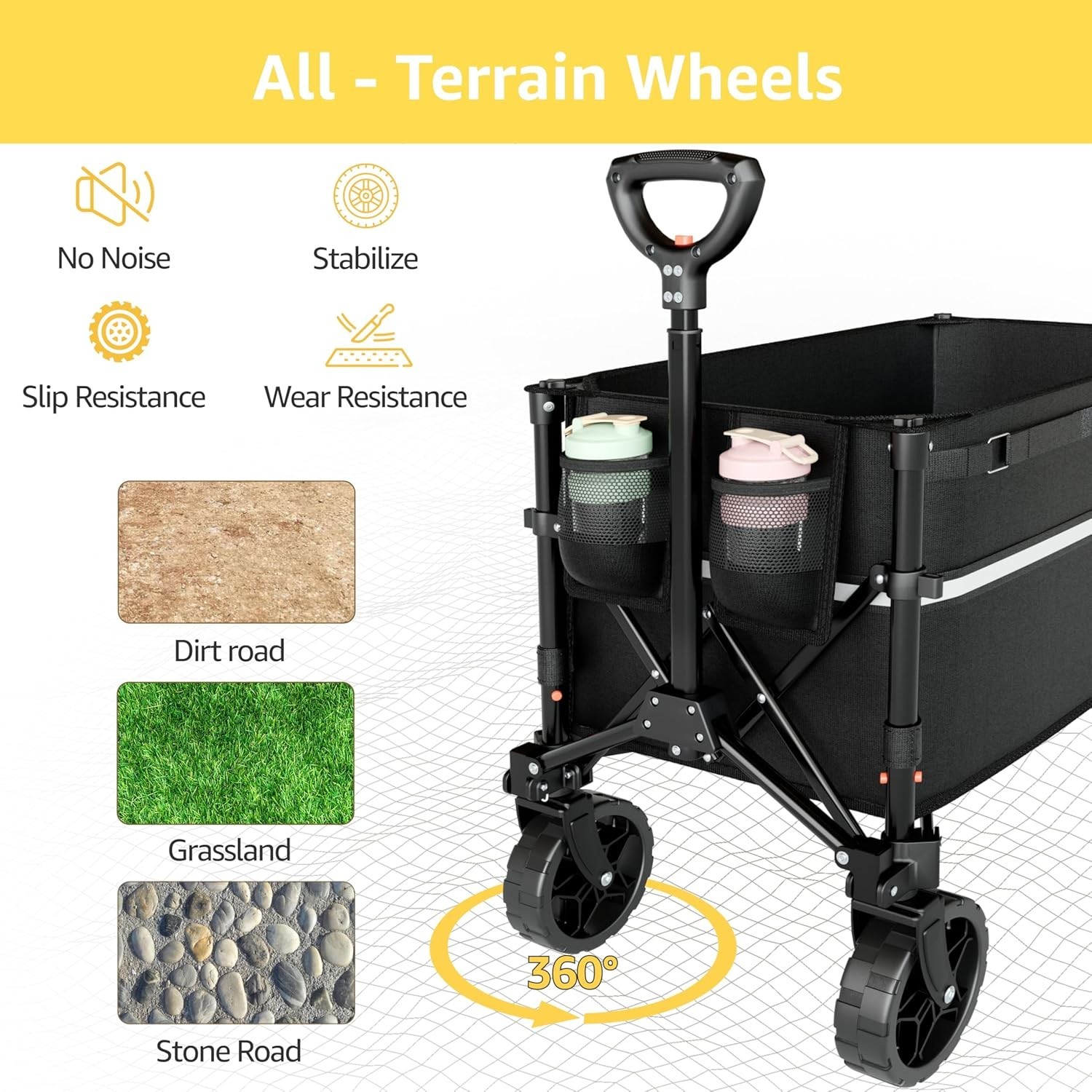 Compact Heavy-Duty Foldable Wagon with Ergonomic Handle – Perfect for Outdoors