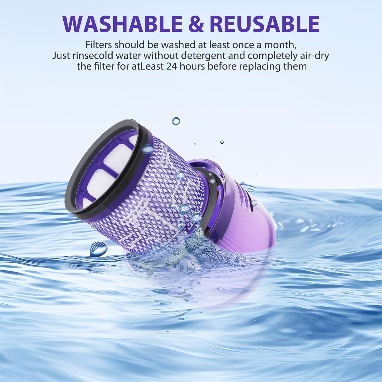 Replacement Filter Dyson V11 Animal, V11 Torque Drive V15 Detect Vacuum [3 Pack]
