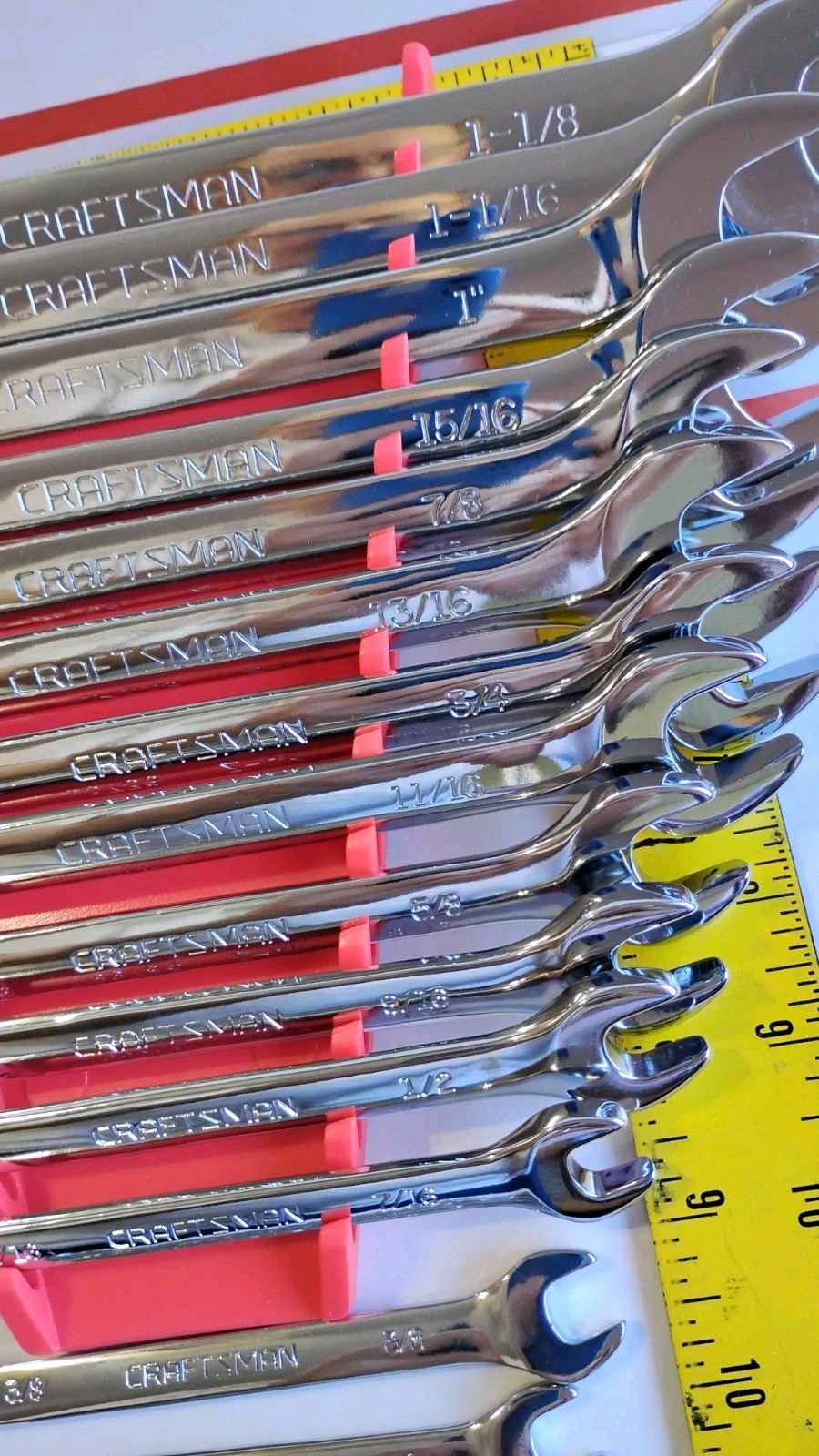 CRAFTSMAN 26 PIECE Standard Combination Wrench Set INCH WITH RACK AIRCRAFT AUTO