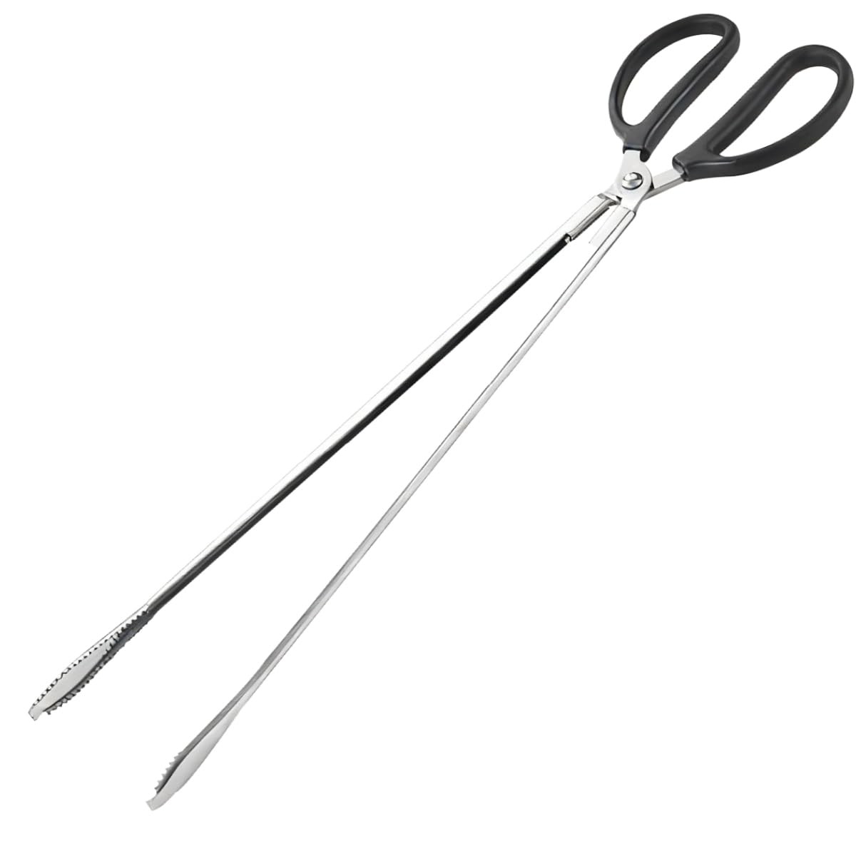 41cm Stainless Steel Grill Tongs with Serrated Tips – Extra Long Barbecue Ton…