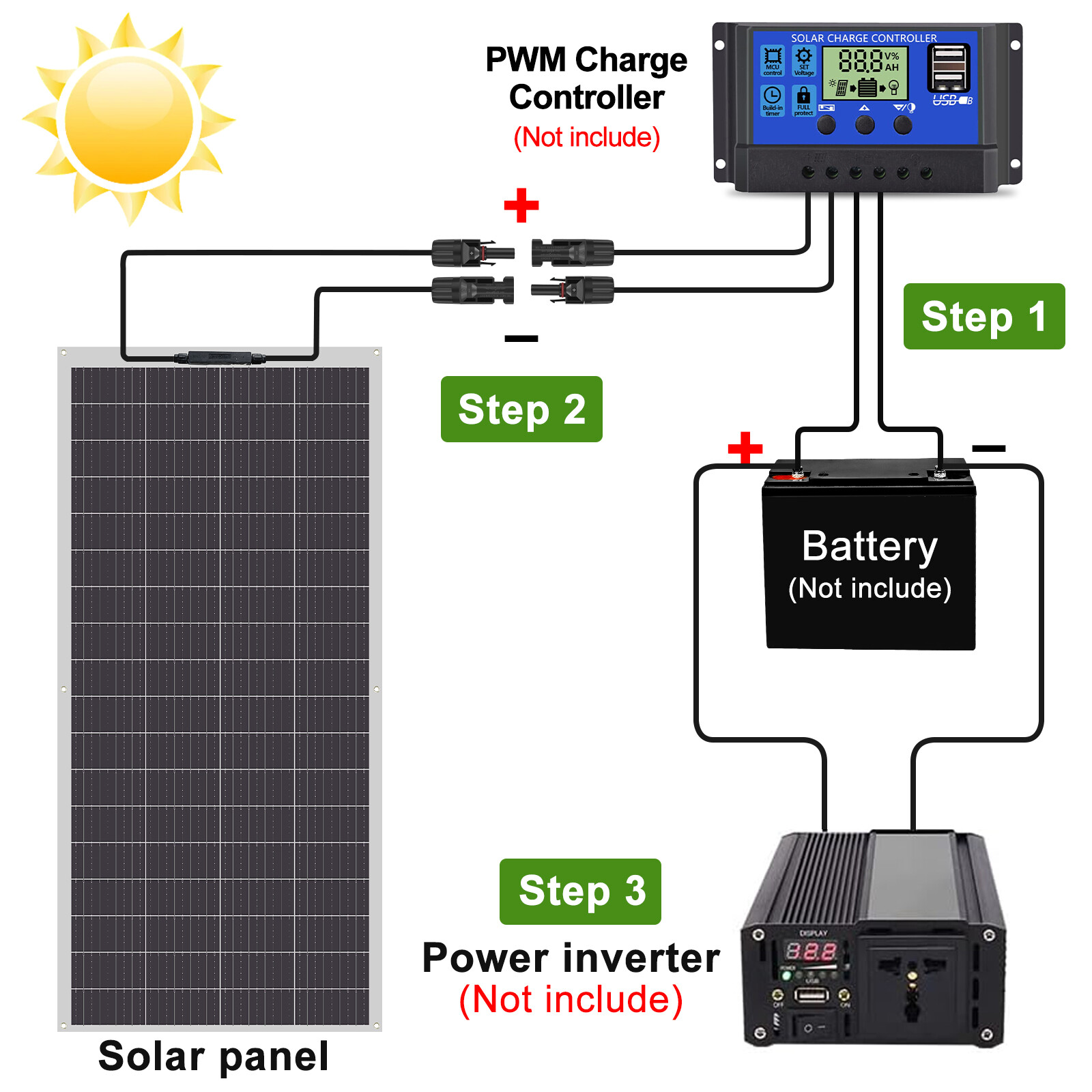 300W Flexible Solar Panel Mono 12V Portable Power Camping Home RV Battery Charge