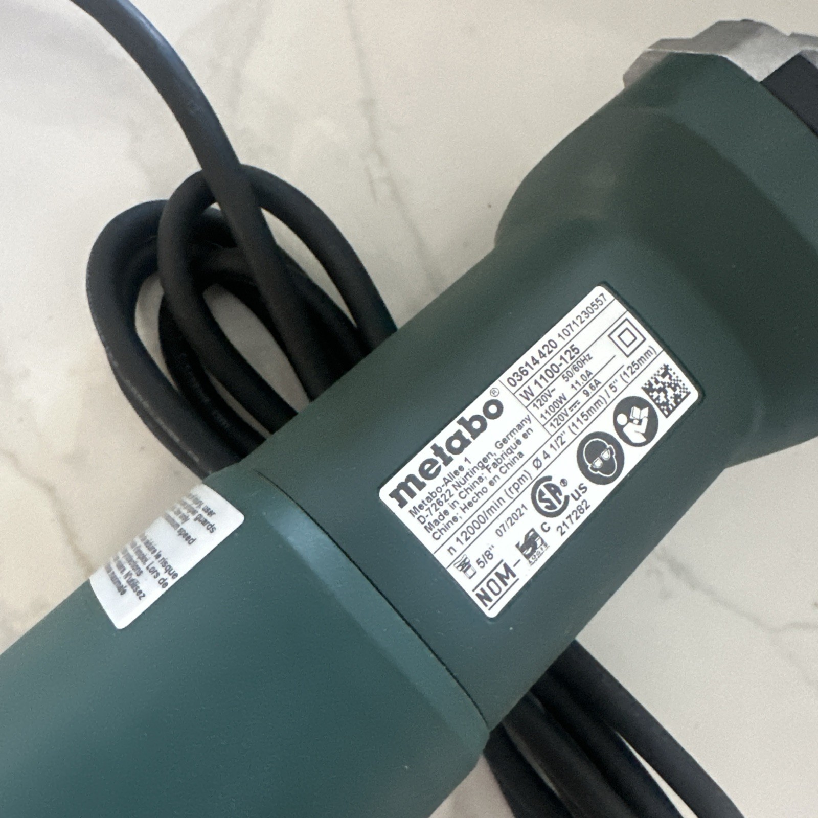 Metabo 4.5In/5In Angle Grinder – 12000 Rpm – 11.0 Amp With Lock-On – New