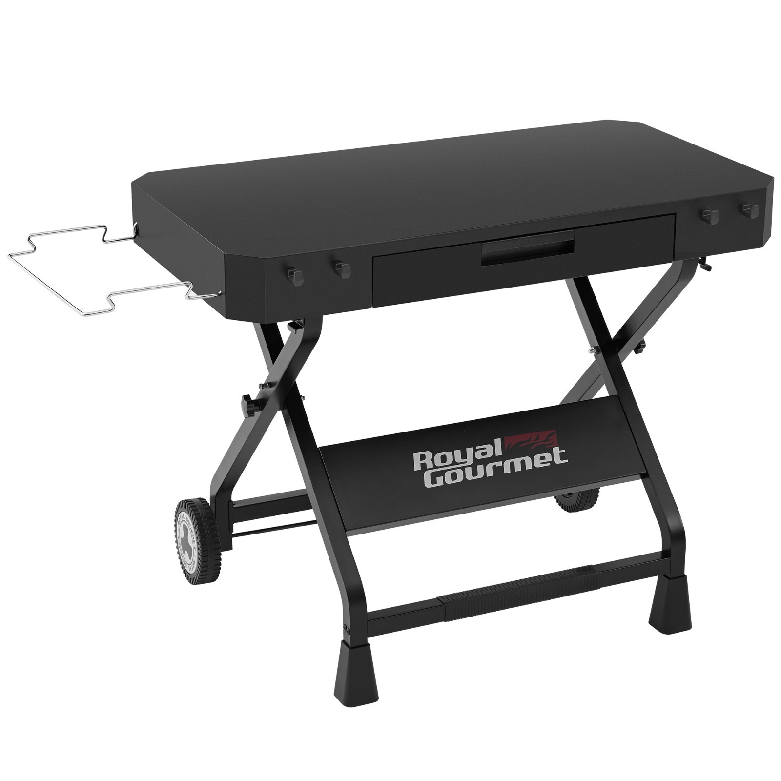 Royal Gourmet Portable Collapsible Grill Stand, Folding Grill Cart Trolley