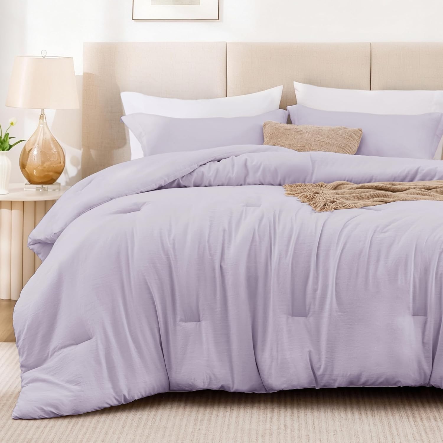 Lavender Full Comforter Set – 3-Piece Lightweight All-Season Bedding Solution