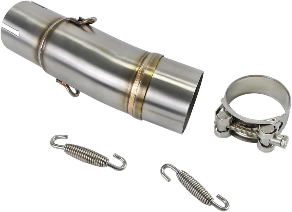Motorcycle Exhaust Mid Pipe with Clamps – Muffler Adapter Connect