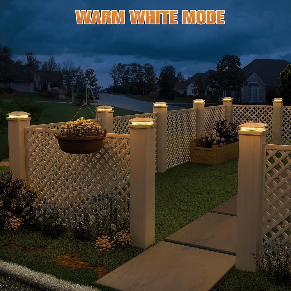 12 Pack Solar Post Cap Light For 4×4 Outdoor Waterproof LED Deck Fence Light