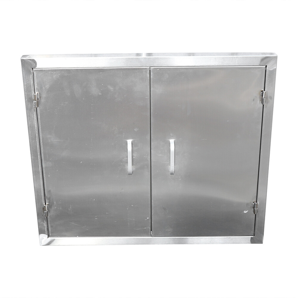 Stainless Steel Double Doors Access Outdoor Kitchen Island Door Drawer BBQ Grill