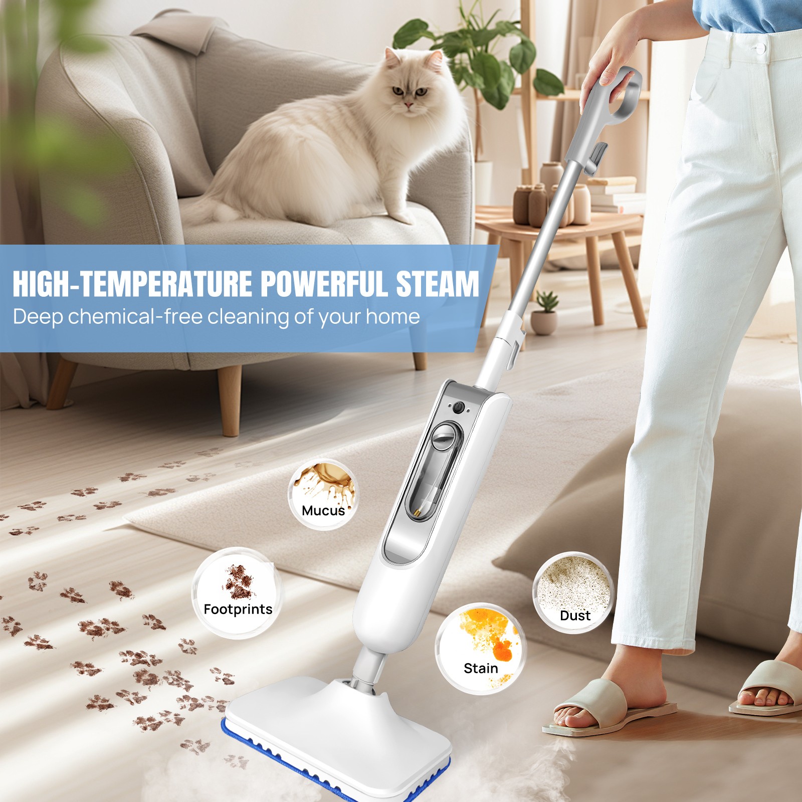 Steam Broom Mop Floor Mop Steam Cleaner Steam Cleaner 3000W Cleaning