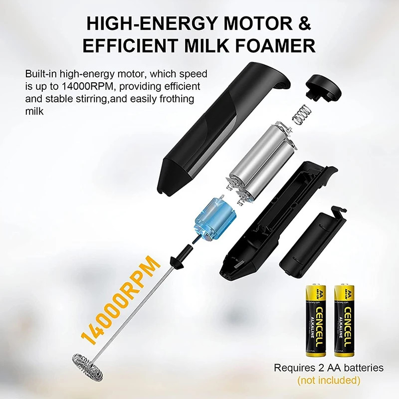 Battery Operated Handheld Electric Milk Frother Mini Coffee Whisk Drink Stirrer