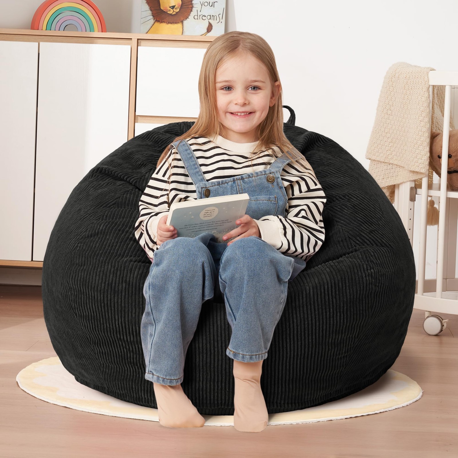 HABUTWAY 2FT Bean Bag Chair,Giant Bean Bag Chairs for Teens Adults,Big Bean B…