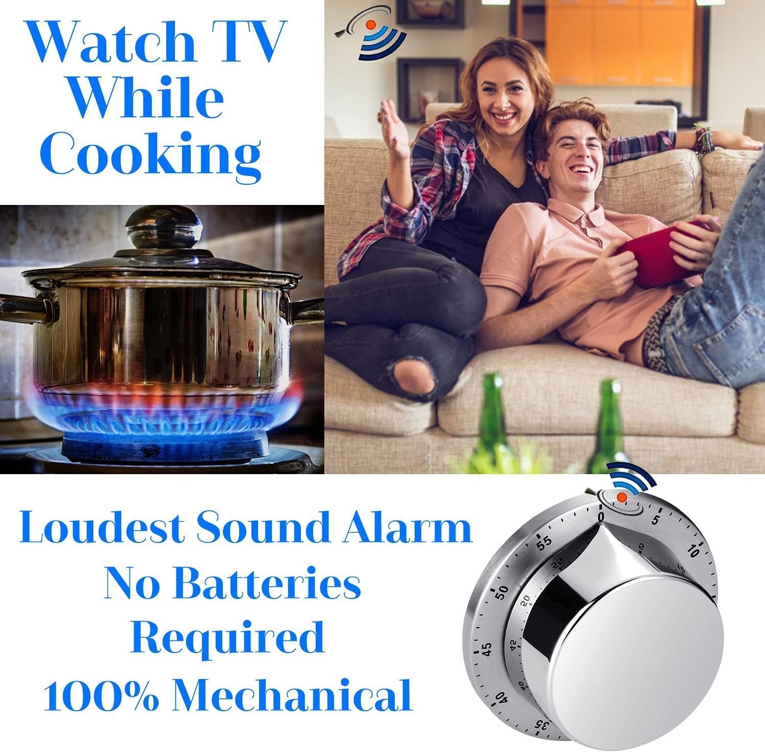 70db Loud Timer, Waterproof Stainless Steel Design – Ultimate Cooking Companion