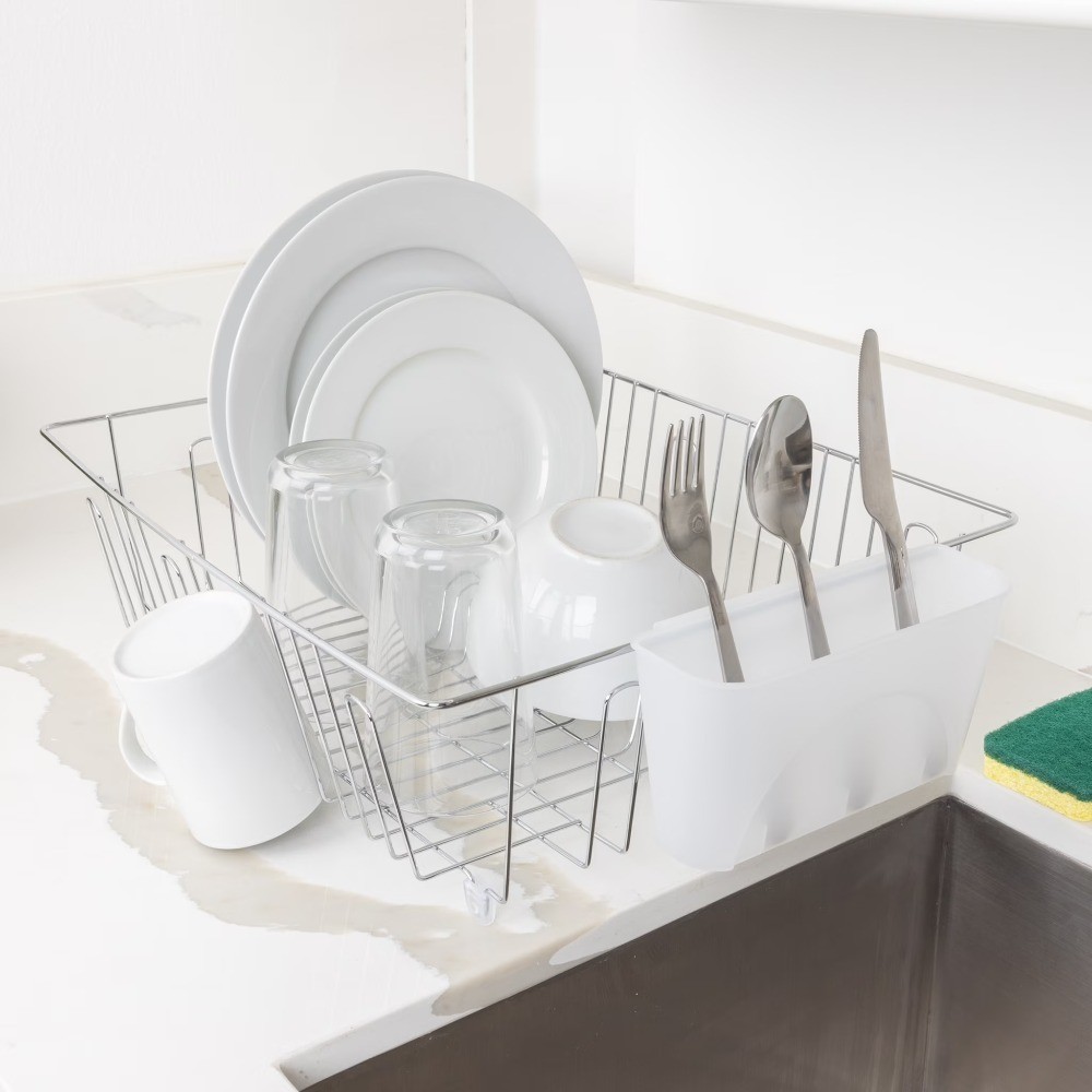 Stainless Steel Kitchen Dish Drying Rack and Drainer, Rust-Resistant Countertop