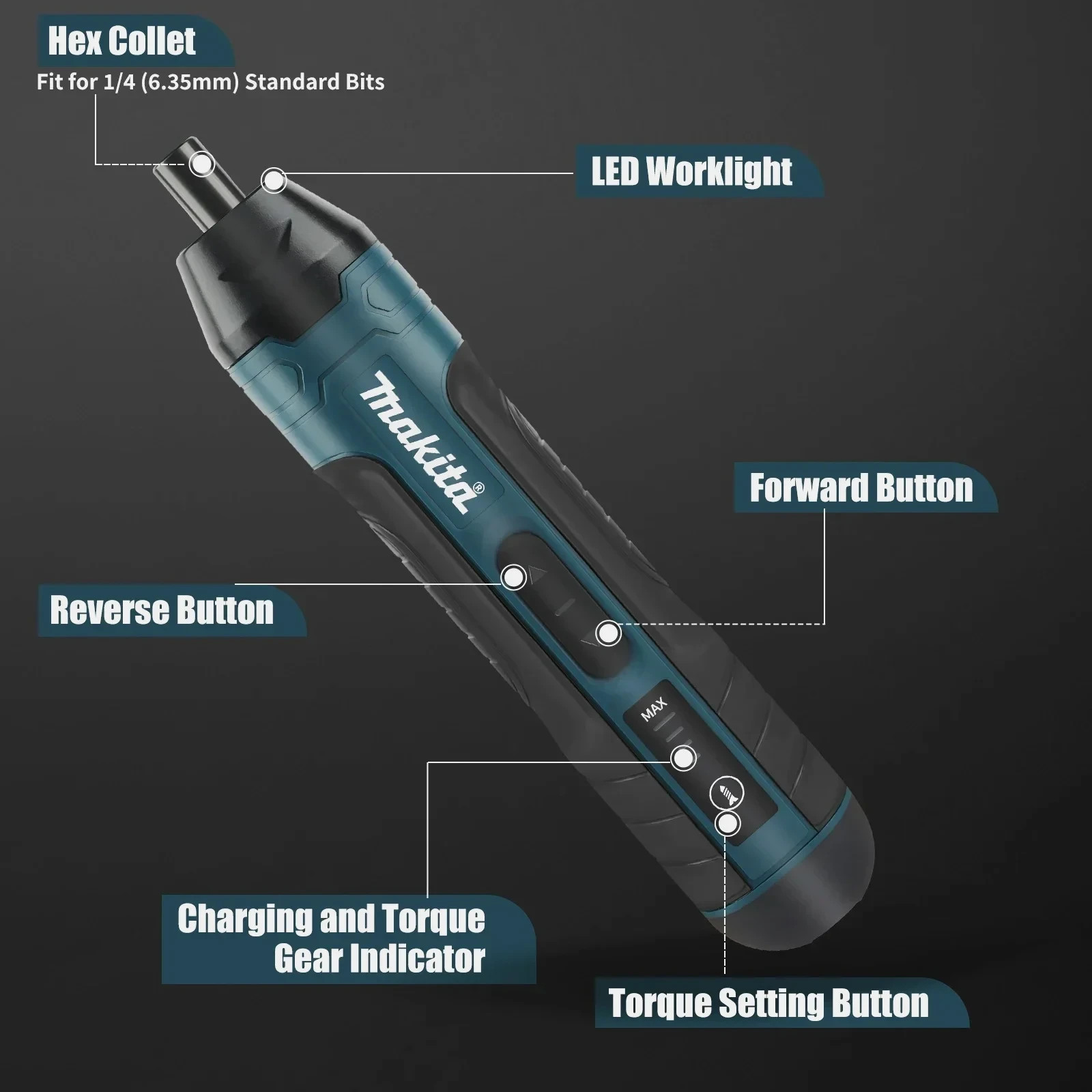Makita Cordless Electric Screwdriver 1300mah Rechargeable Adjustment Power