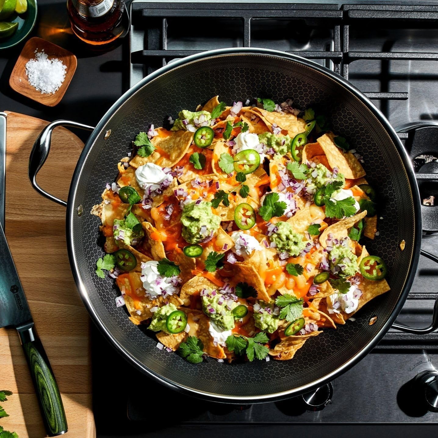 HexClad Hybrid Nonstick 14″ Wok with Stainless Steel Lid New in Box