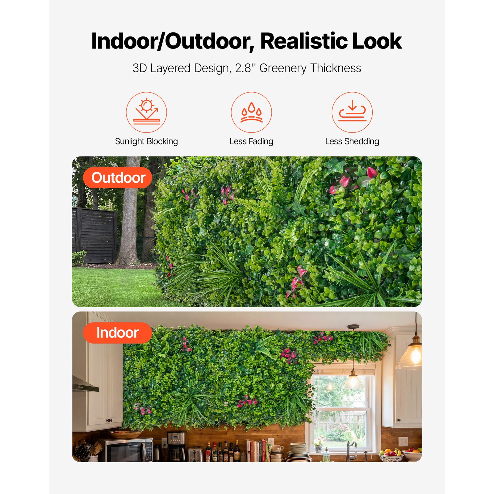 Uimoso Artificial Plant Wall Panels 16PCS 20 x 20 in Greenery Backdrop Decor
