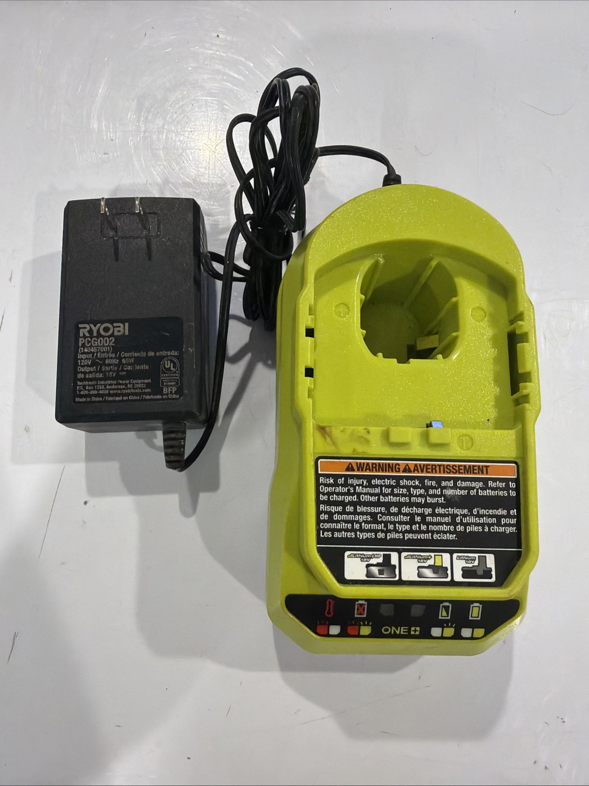 Genuine Ryobi 18V ONE+ Li-Ion Battery Charger PCG002