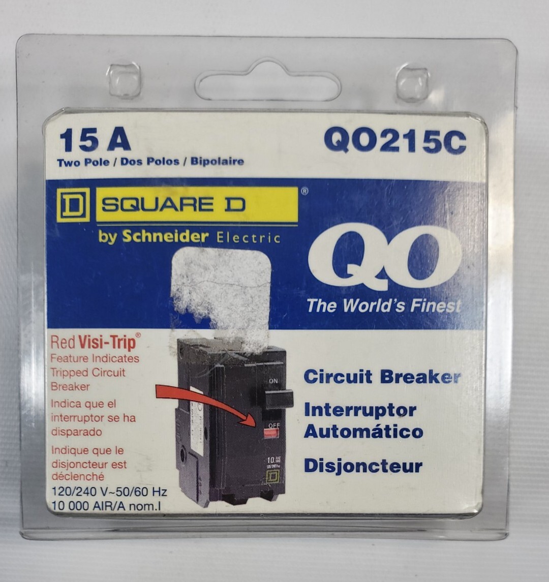 QO Two Pole 15 Amp Square D Circuit Breaker QO215c New In Package