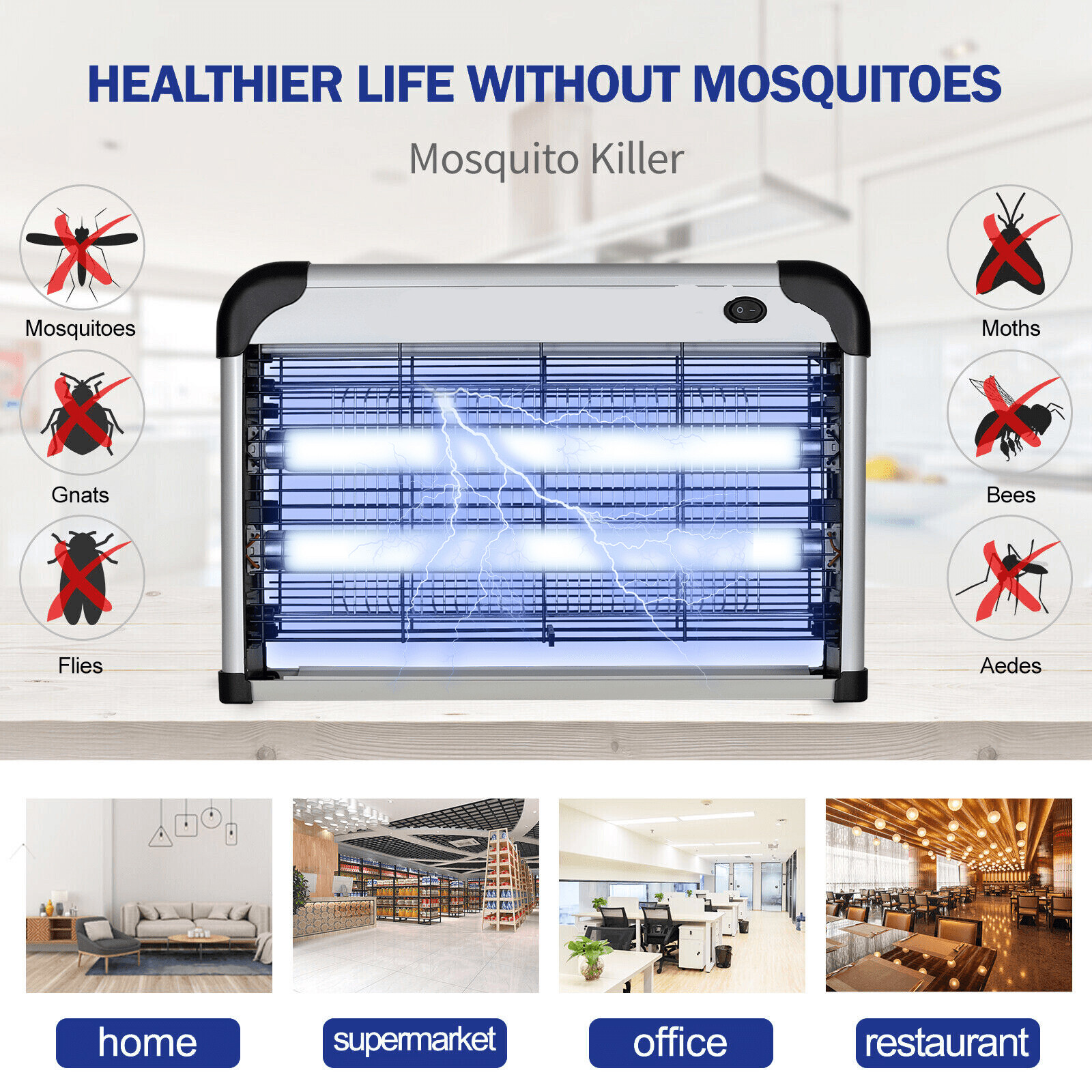 Lamp Insect Killer Mosquito Zapper Bug Pest Fly Trap Electric Indoor Light Lawn