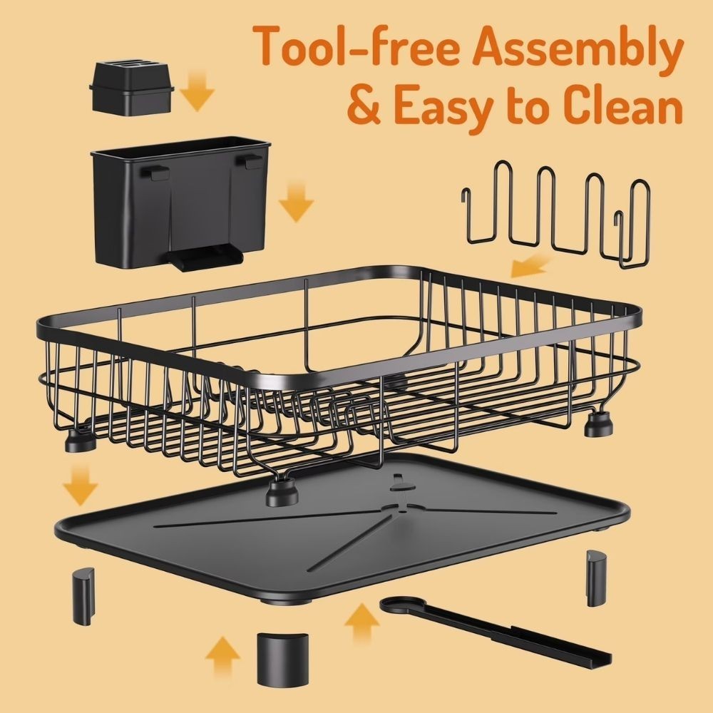 Dish Drying Rack Dish Drainer for Kitchen Counter, Large Dish Rack