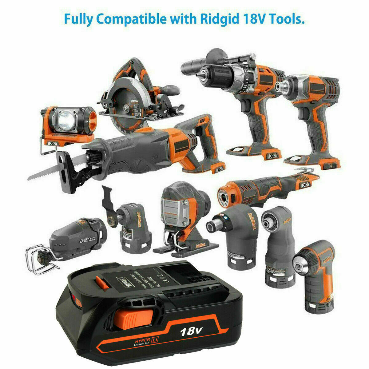 New 18 Volt Hyper Lithium Battery For Ridgid 18V R840087 R840085 Rigid 18V Tools