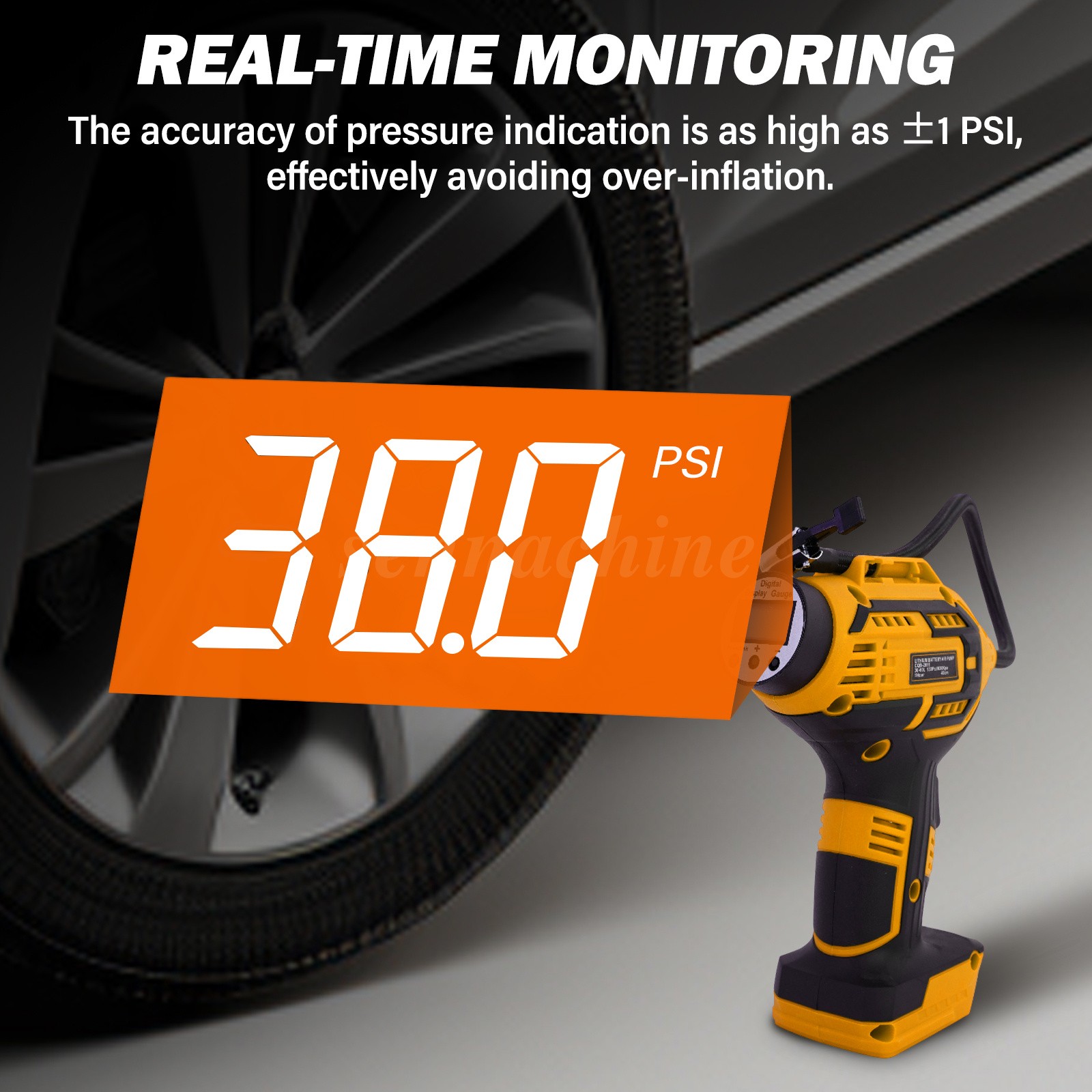 Car Air Tire Pump Inflator Compressor LED Digital Electric Portable 980kPa 20V