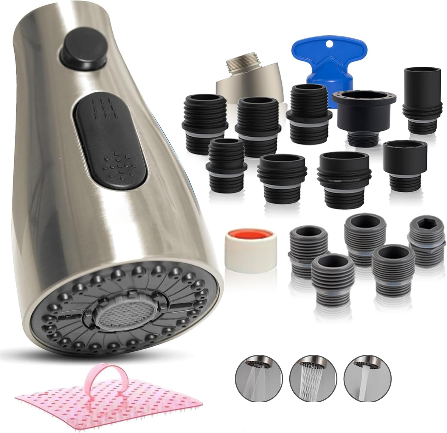 Ecokitchen5Stars Pull down Kitchen Faucet Spray Head Replacement & Aerator, C…