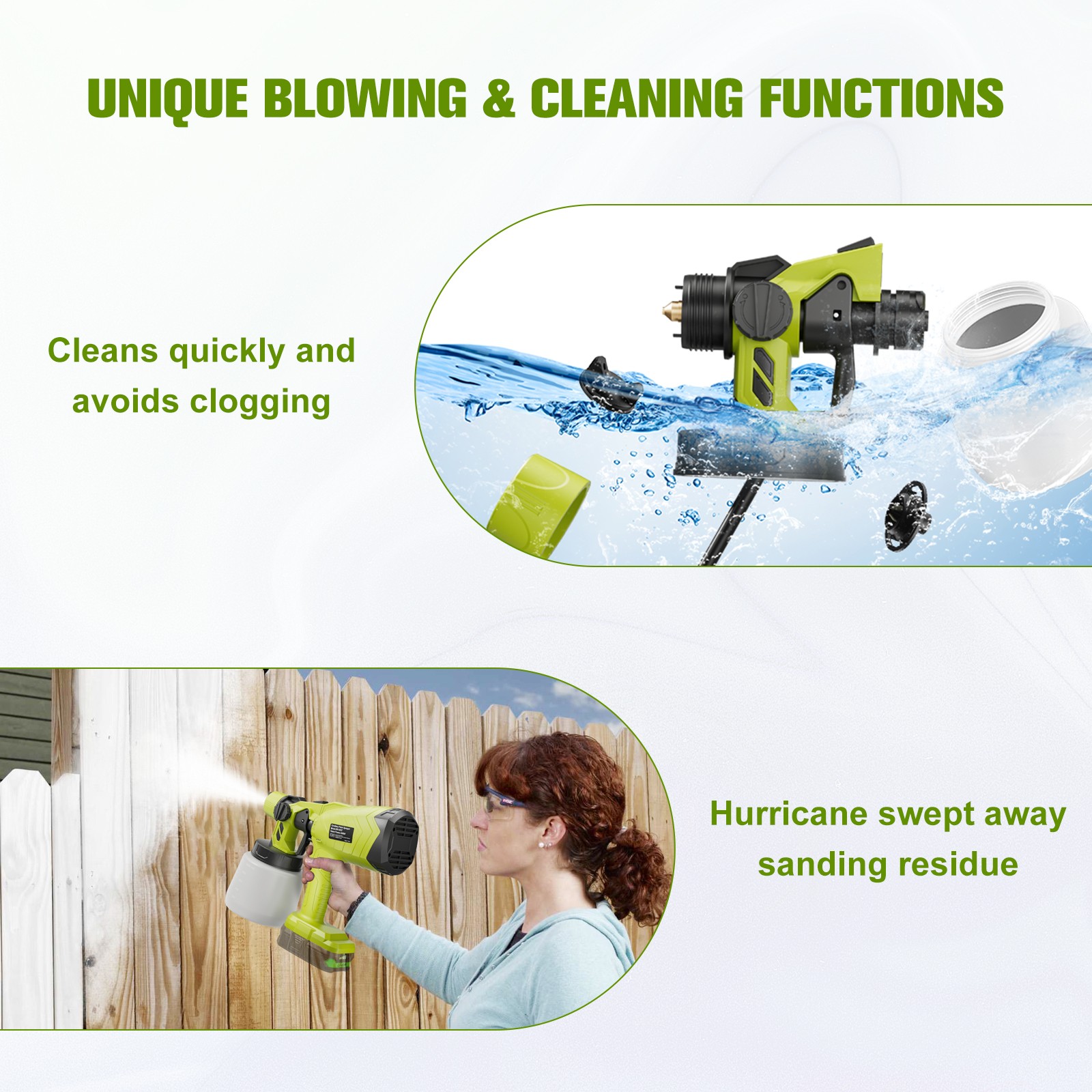 Cordless Paint Sprayer for Ryobi 18V Battery P108 Lithium-Ion P102 P105 18V