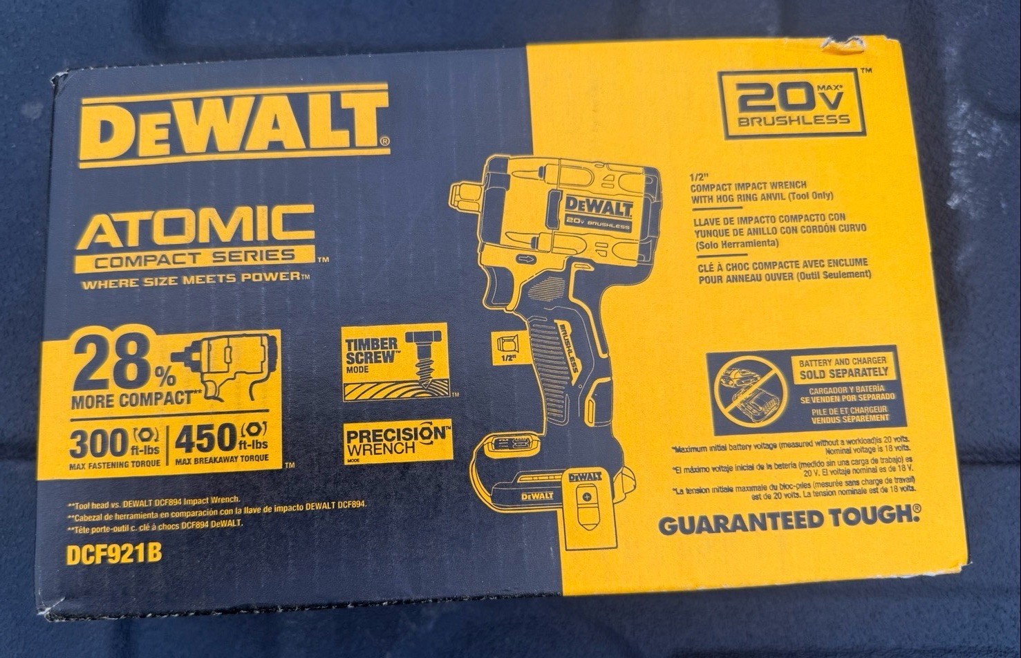 Dewalt DCF921B 20V 1/2″ Impact Wrench Cordless Brushless 20 Volt Atomic Hog Ring