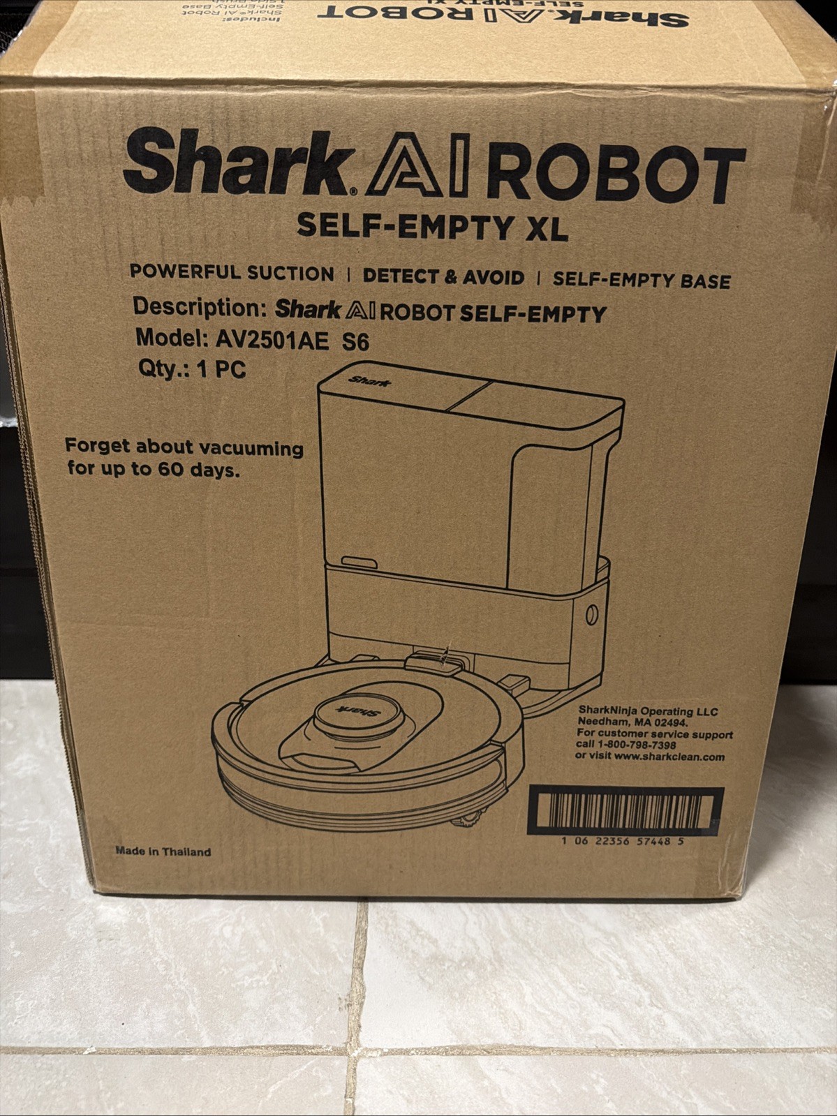 Shark AV2501AE – AI robot vacuum cleaner with XL HEPA self-emplying base, bagles