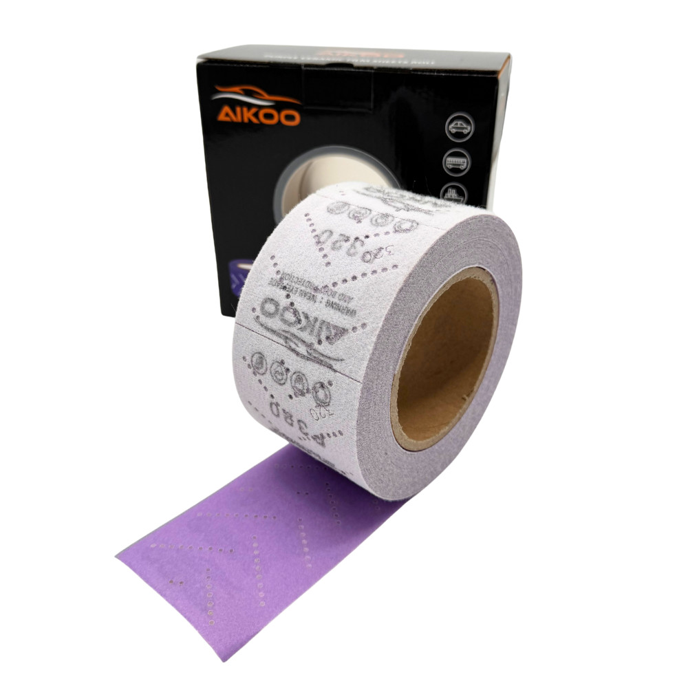 AIKOO Ceramic Multi-Hole Hook & Loop Sandpaper Continuous Roll 2.75″ x 12m