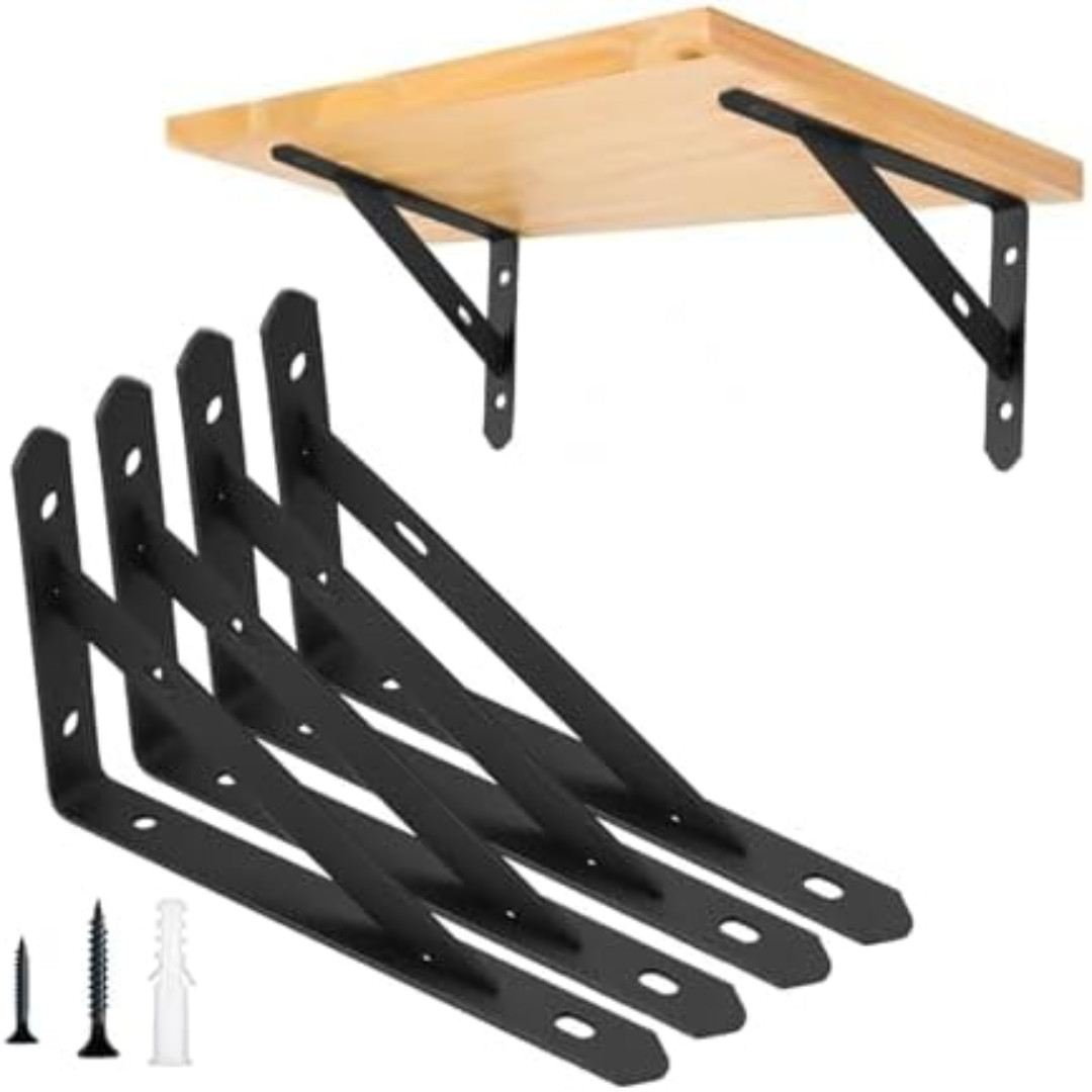 8 Pack Metal Shelf Brackets Heavy Duty Shelf Brackets Metal Wall Mount L Shaped