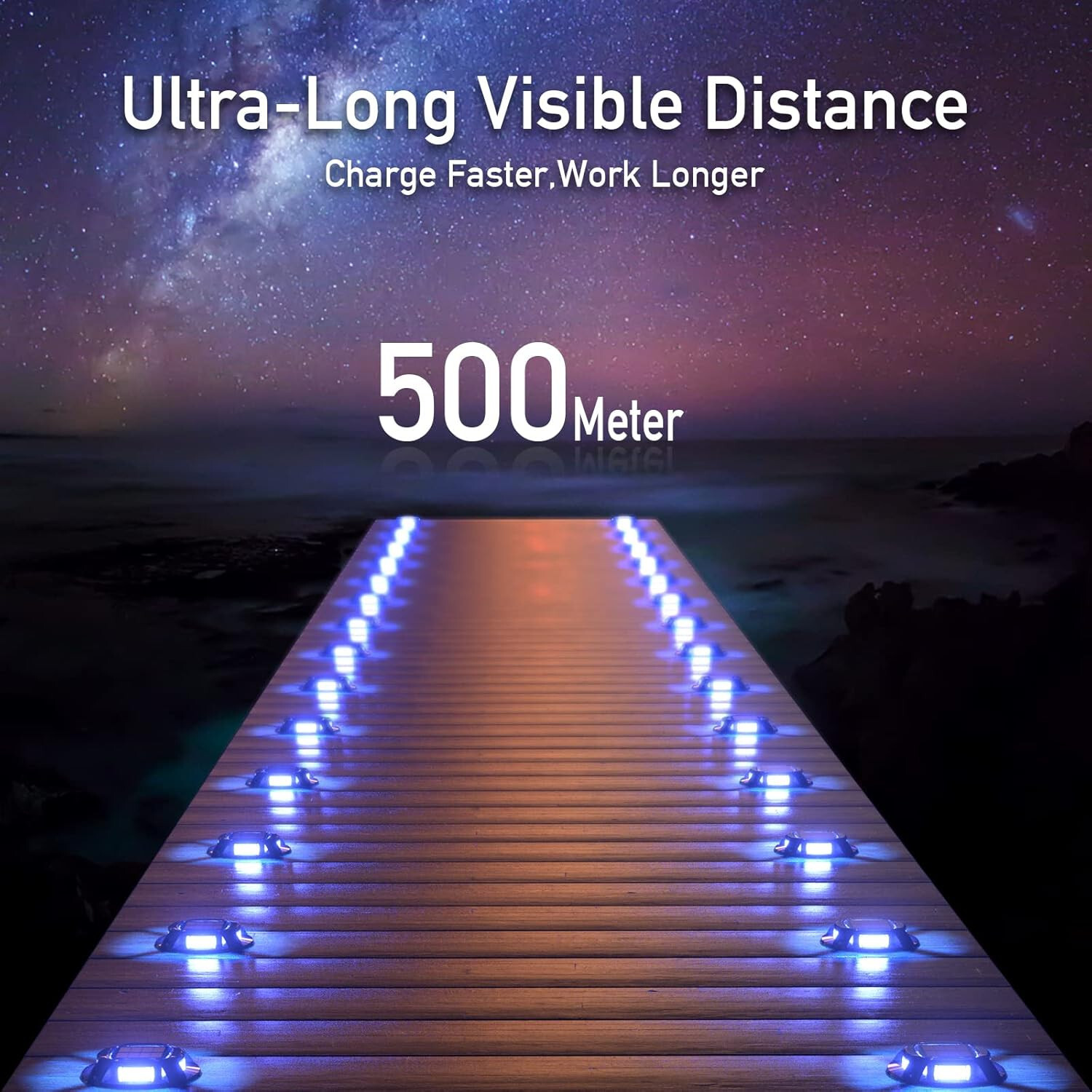 16Pack Led Multicolor Solar Deck Lights Outdoor Dock Driveway Lights for Sidewal