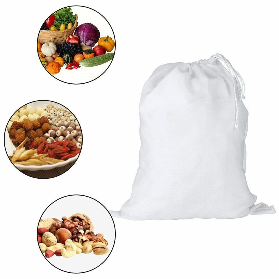20× Organic Cotton Nut Milk Bag Reusable Food Strainer Brew Coffee Cheese Cloth