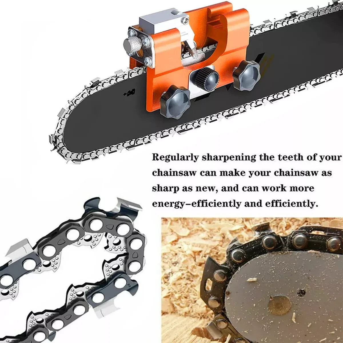 Chainsaw Chain Sharpening Jig Portable Hand Crank Sharpener Tool Set us