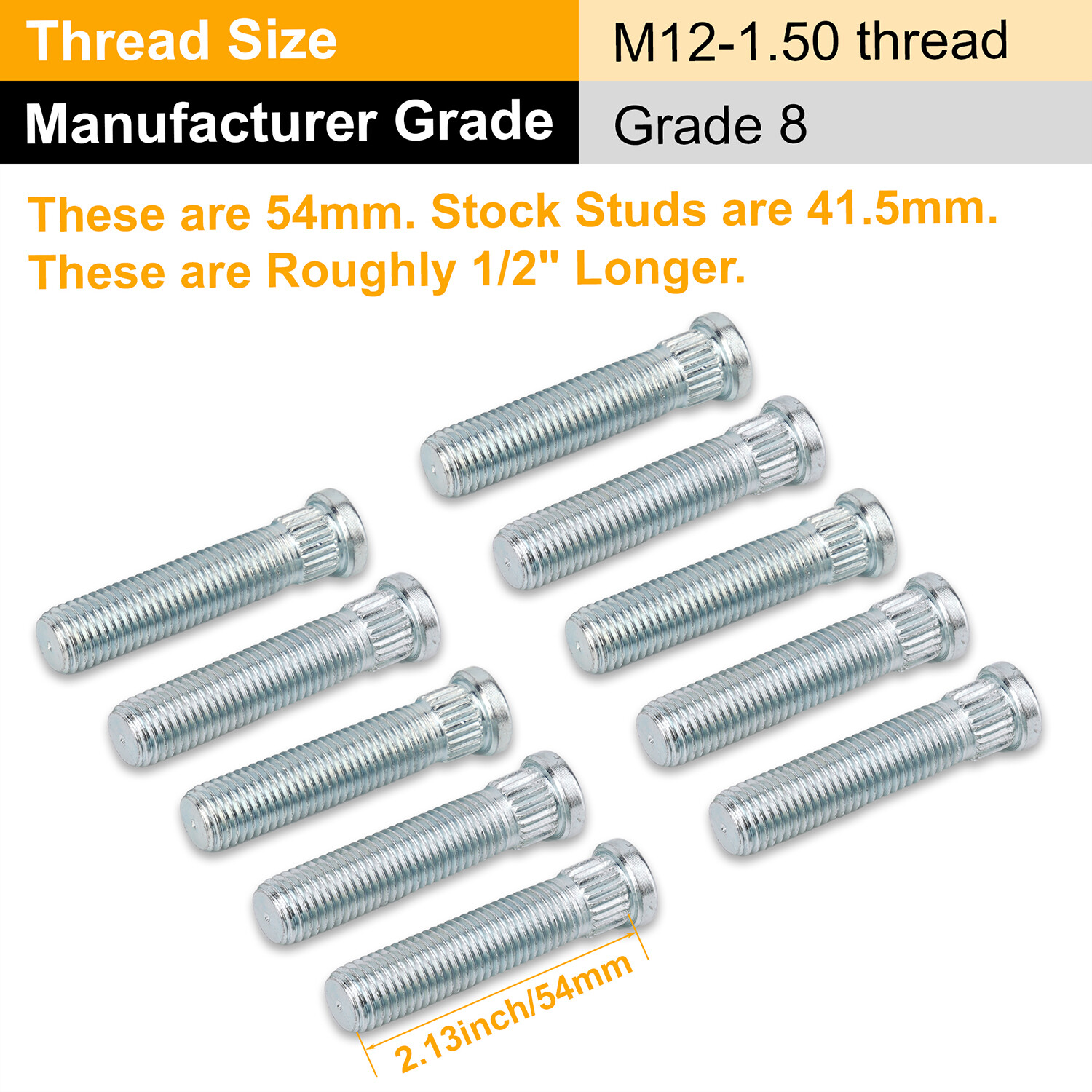 10PCS 1/2″ Longer than Stock Wheel Stud Lug Bolt Fits 1982-2004 Chevy S-10, S10