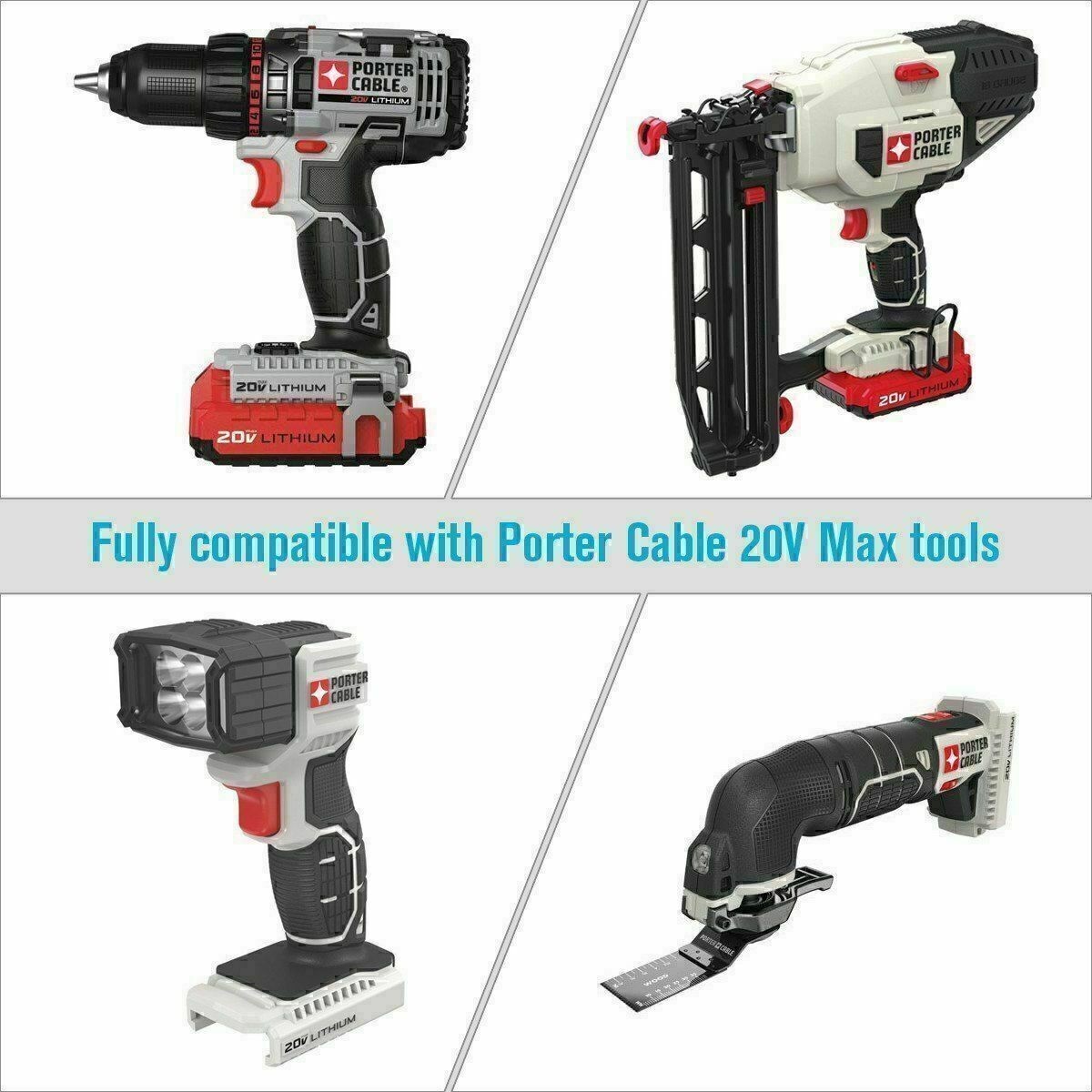 2Pack 8.0Ah 20Volt For Porter Cable Battery 20V MAX Lithium Ion PCC680L PCC685L